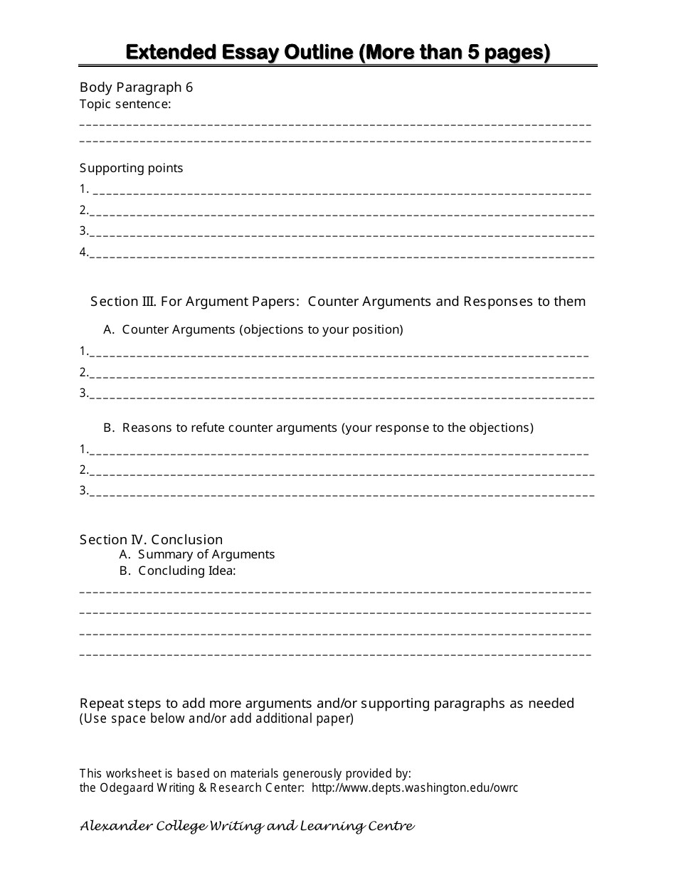 extended essay world studies outline