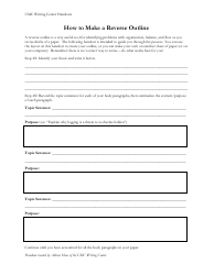 Reverse Outline Template - Umc Writing Center Handouts