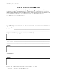 Document preview: Reverse Outline Template - Umc Writing Center Handouts