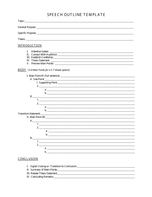 Speech Outline Template - Three Parts