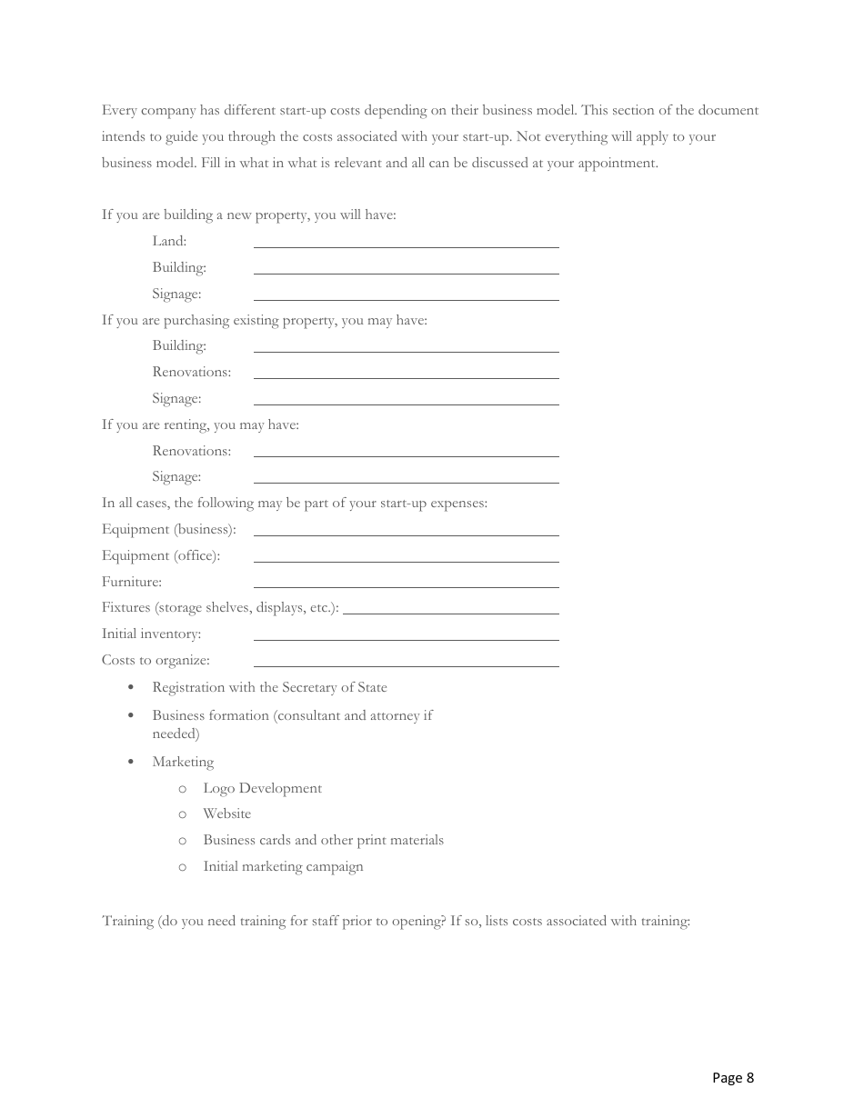 Blank Business Plan Template, Page 10