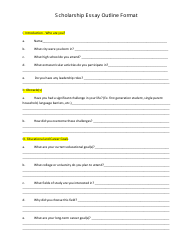 Document preview: Scholarship Essay Outline Format