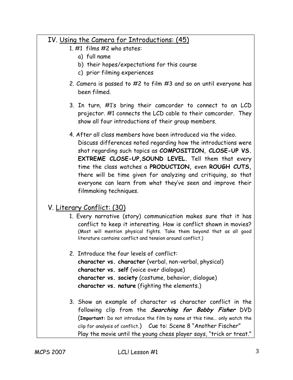 Moving Image Lesson Plan Template, Page 3
