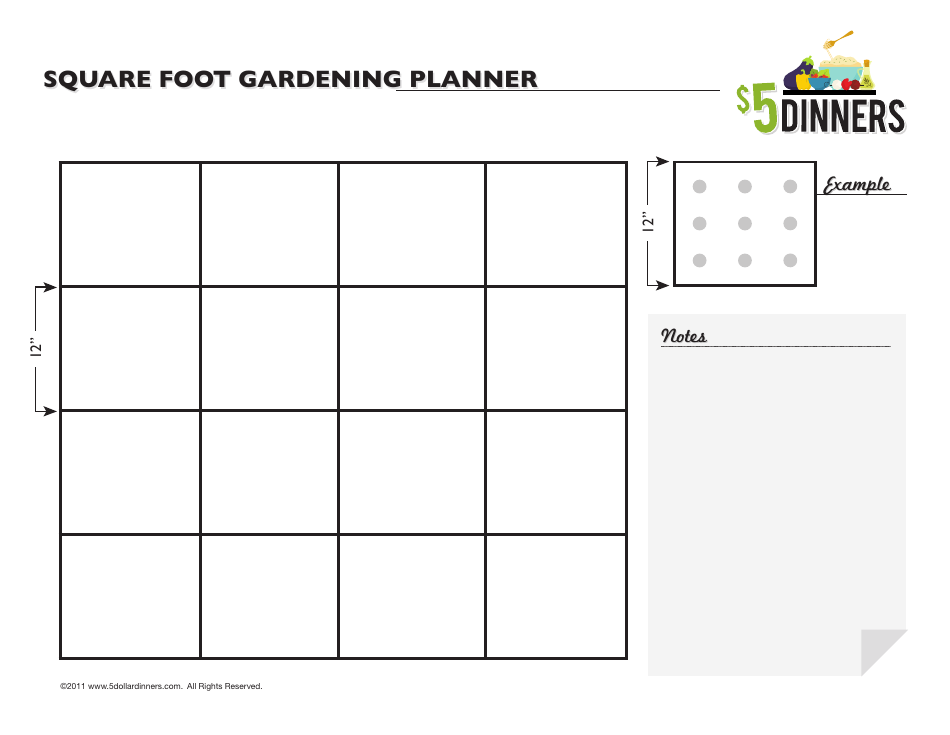Square Foot Gardening Planner, Page 1