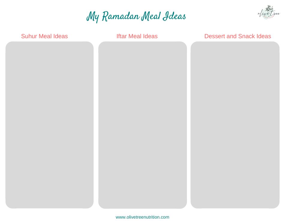 Ramadan Meal Planning Toolkit, Page 3