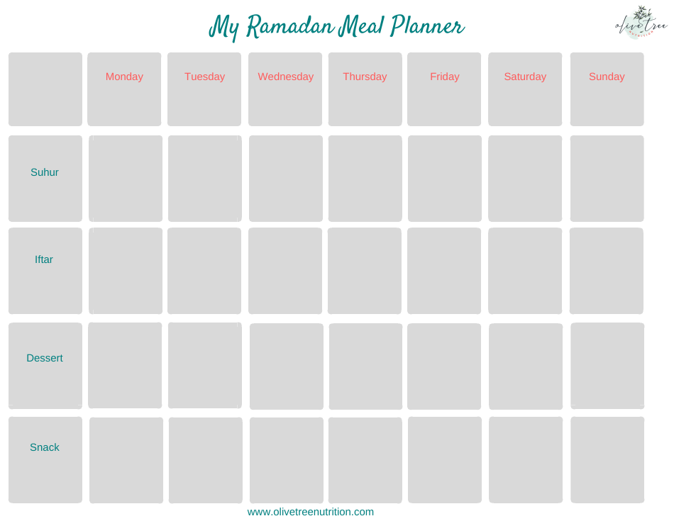 Ramadan Meal Planning Toolkit, Page 5