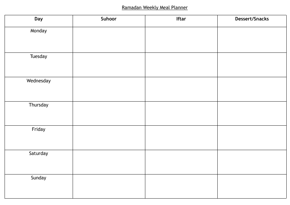 Ramadan Weekly Meal Planner Template Download Printable PDF ...