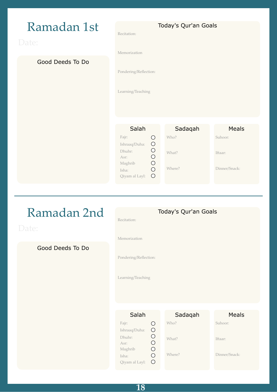 Ramadan Planner Template, Page 19