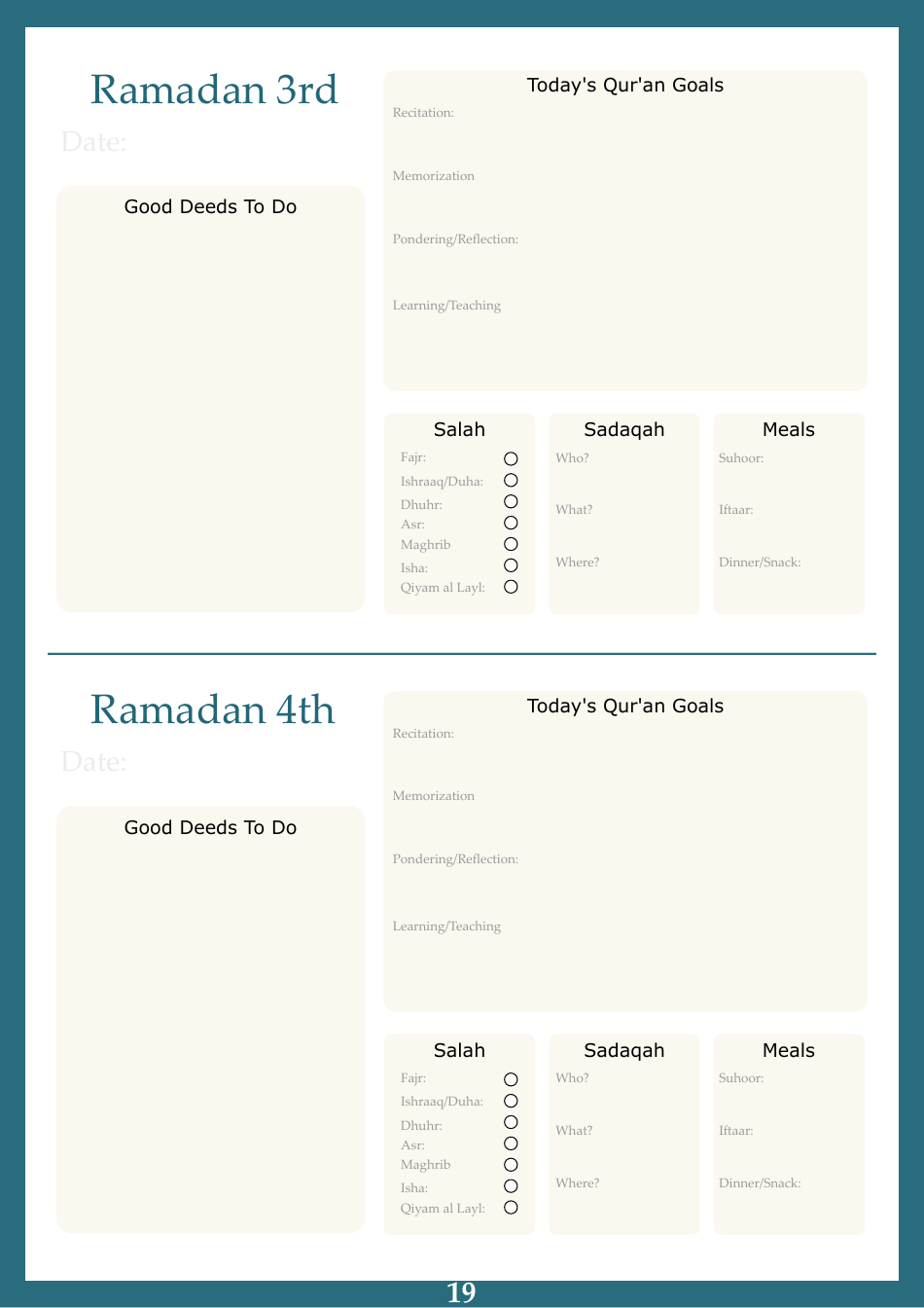 Ramadan Planner Template, Page 20