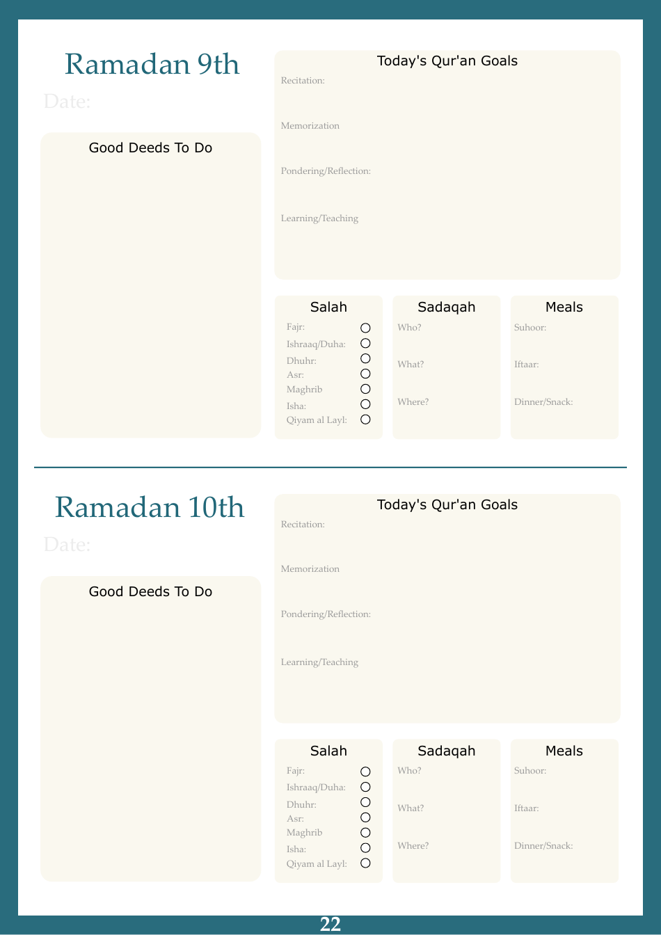 Ramadan Planner Template, Page 23