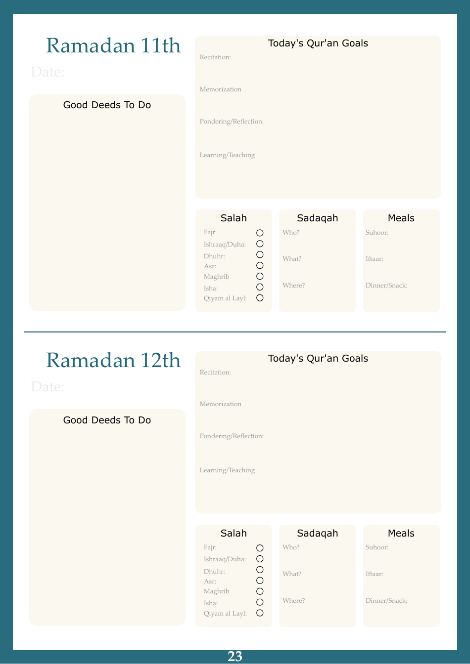 Ramadan Planner Template, Page 24