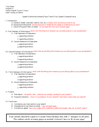 Document preview: Speech Outline Worksheet