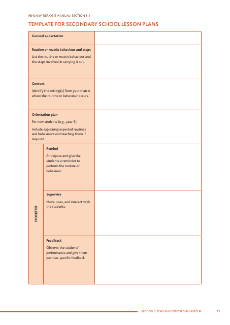 Secondary School Lesson Plan Template Download Printable PDF 