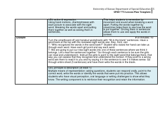 Lesson Plan Template - University of Kansas Department of Special Education, Page 5