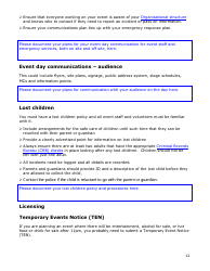Event Management Plan Template and Guidance Notes - Borough of Enfield, Greater London, United Kingdom, Page 12