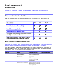 Event Management Plan Template and Guidance Notes - Borough of Enfield, Greater London, United Kingdom, Page 3