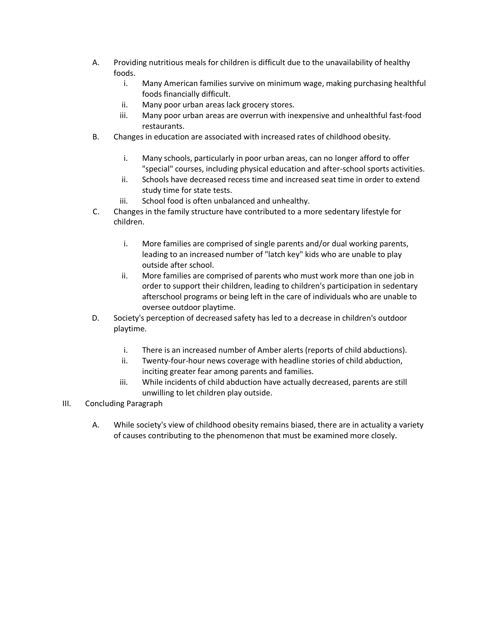 obesity cause and effect essay