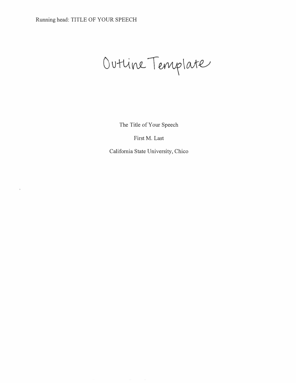 Speech Outline Template - California State University