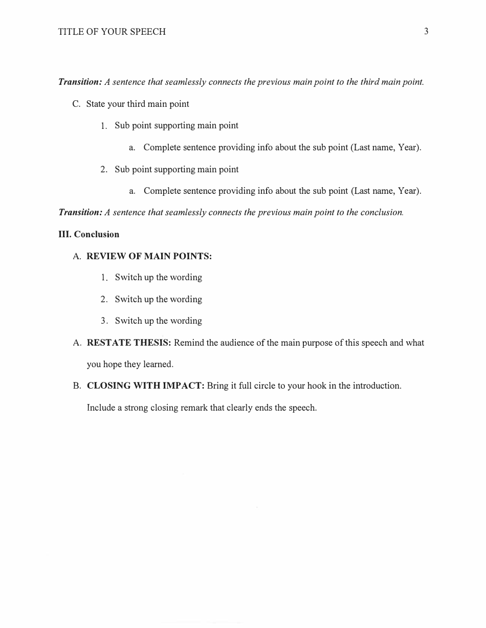 Speech Outline Template - California State University, Page 3