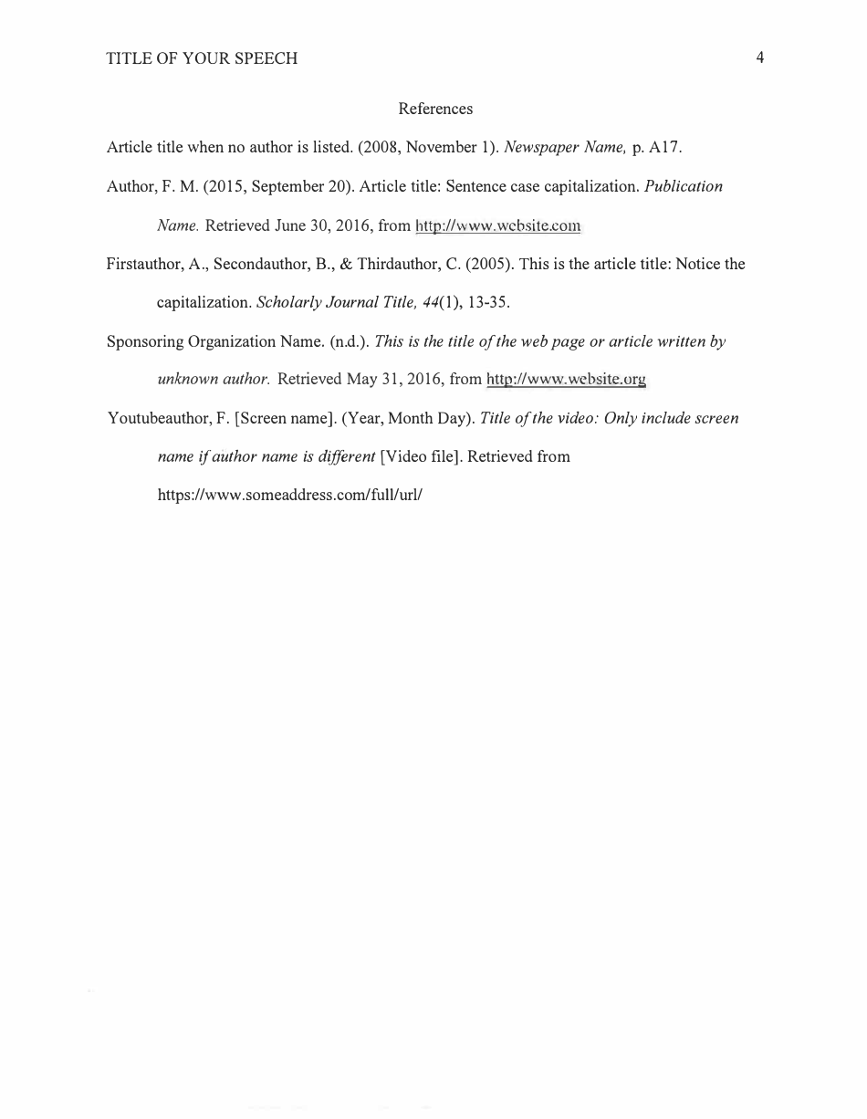 Speech Outline Template - California State University, Page 4