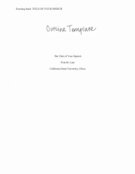 Document preview: Speech Outline Template - California State University