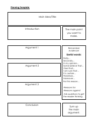 Persuasive Text Planning Template, Page 2