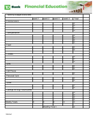 Monthly Budget Worksheet for Teens, Page 2