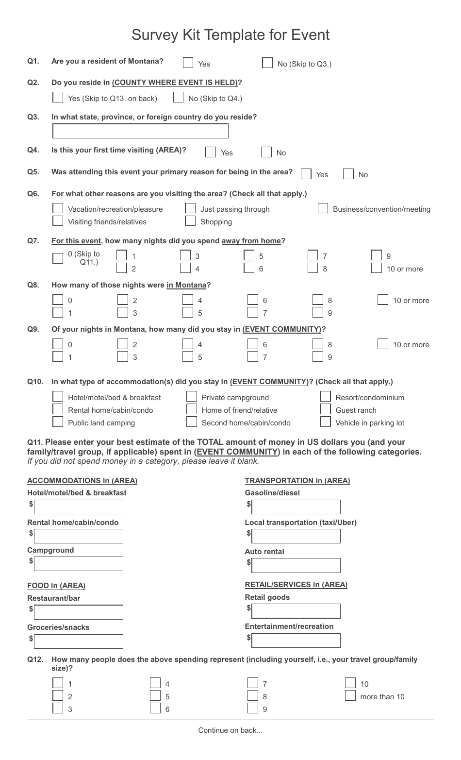 Event Survey Kit Template - Questionnaire - Fill Out, Sign Online and ...