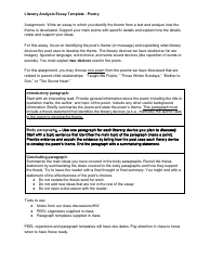 Document preview: Literary Analysis Essay Template - Poetry