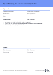 Speech, Language, and Communication Support Plan, Page 3