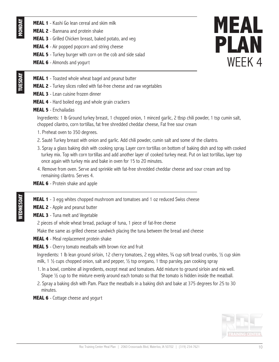 12 Week Meal Plan, Page 10