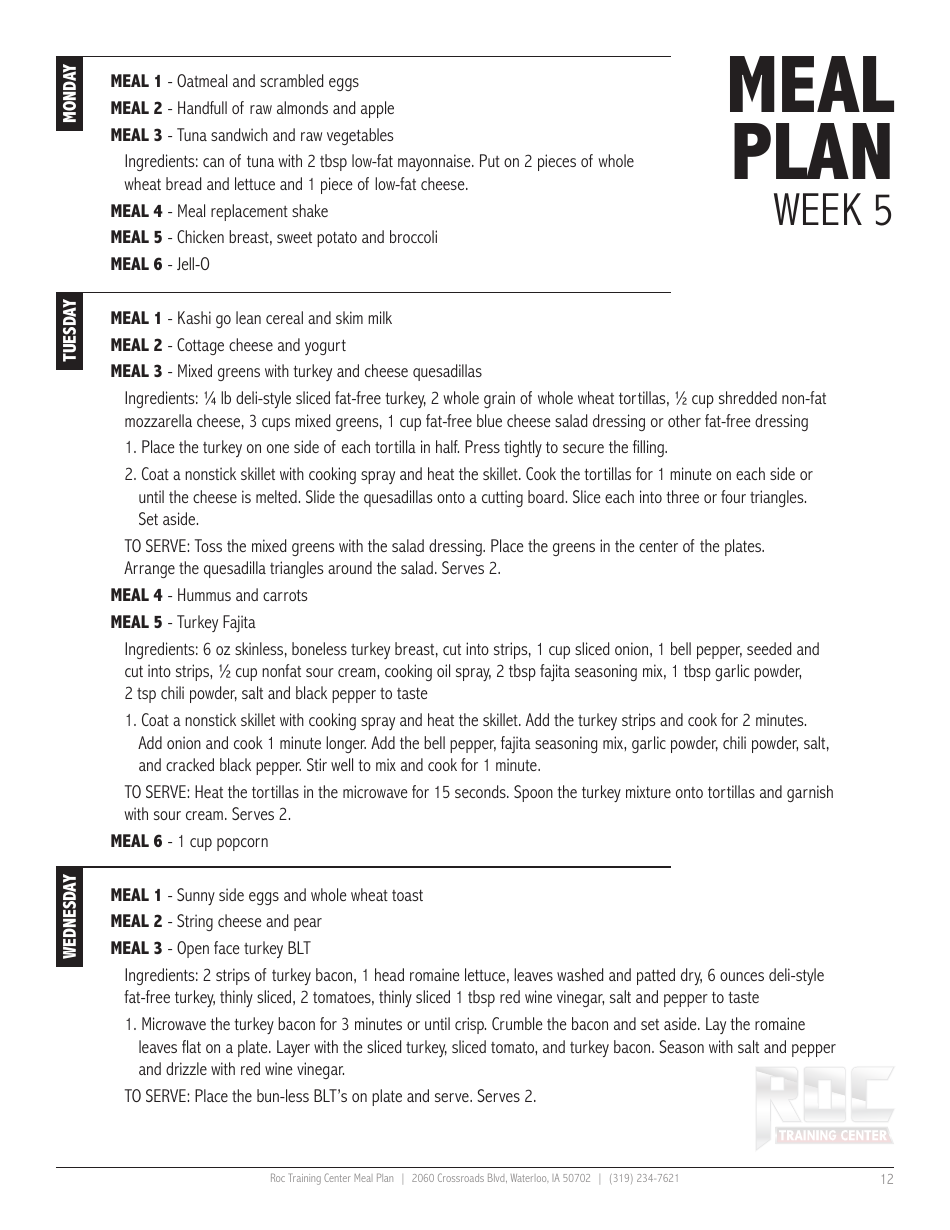 12 Week Meal Plan, Page 12
