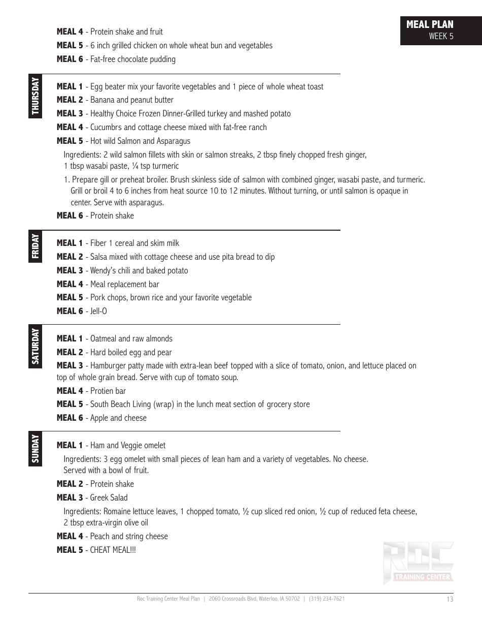 12 Week Meal Plan, Page 13