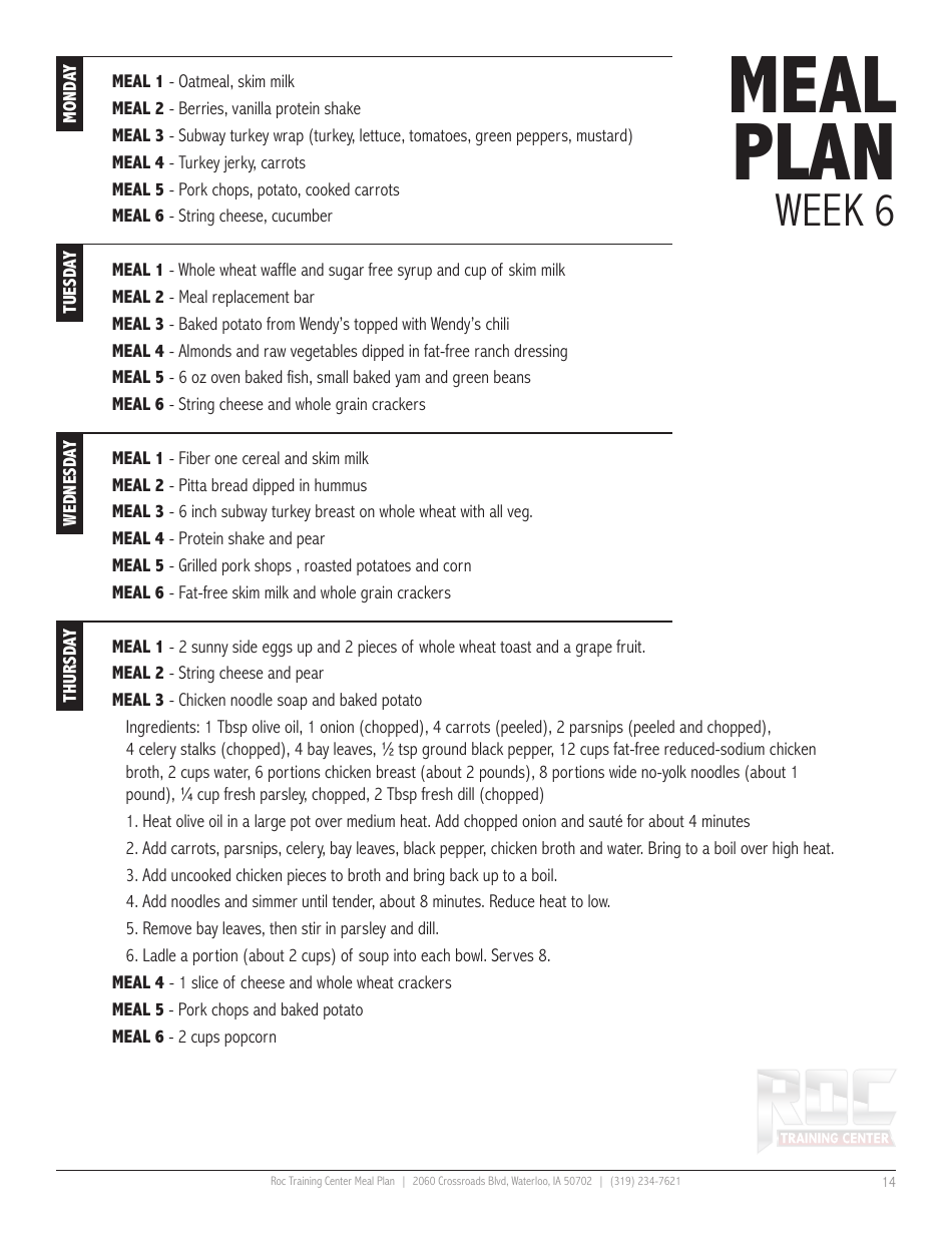 12 Week Meal Plan Download Printable PDF | Templateroller