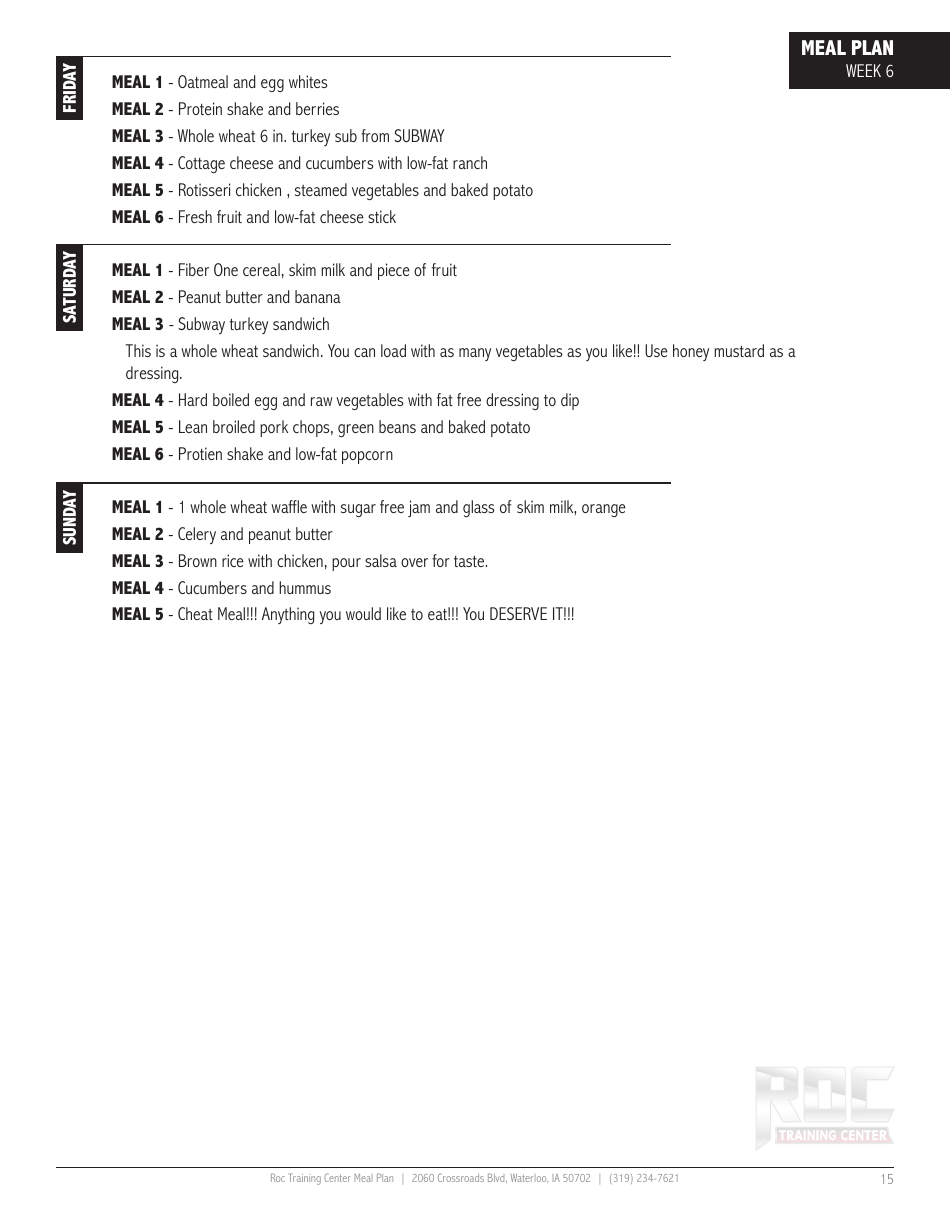 12 Week Meal Plan, Page 15