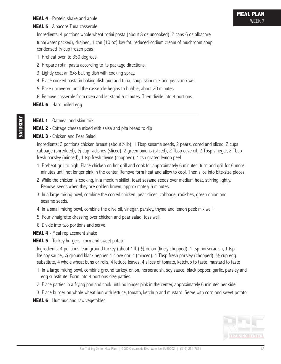 12 Week Meal Plan, Page 18
