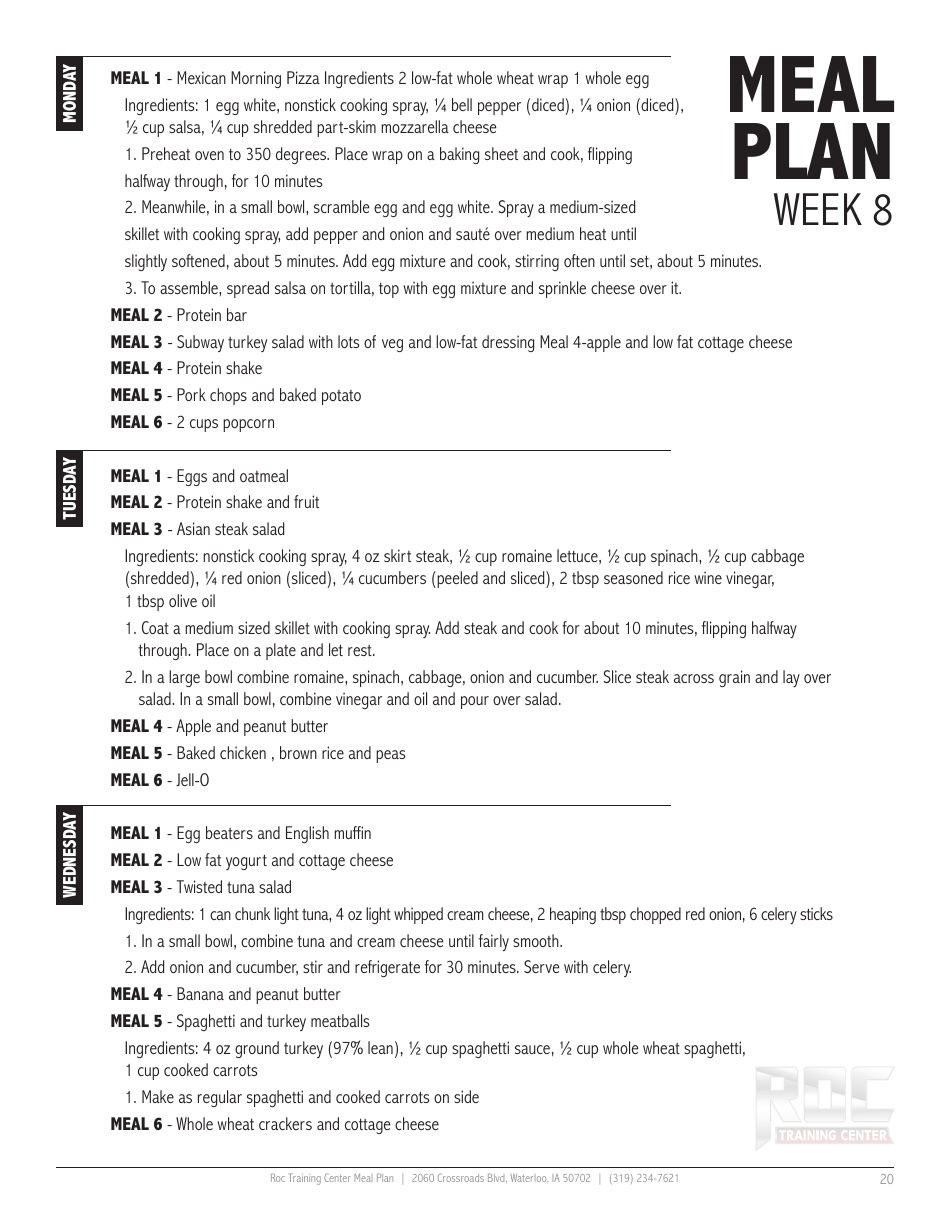 12 Week Meal Plan Download Printable PDF | Templateroller