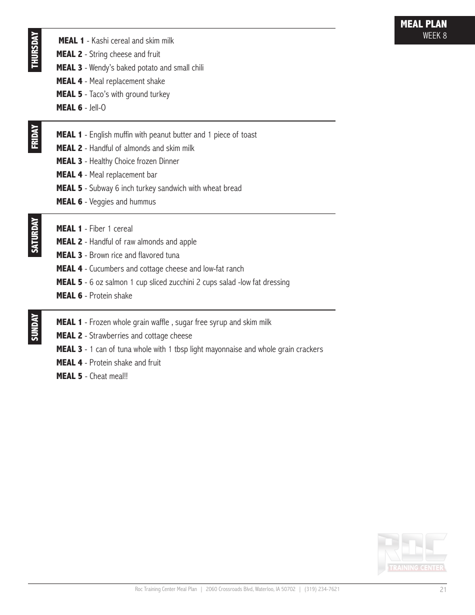 12 Week Meal Plan, Page 21