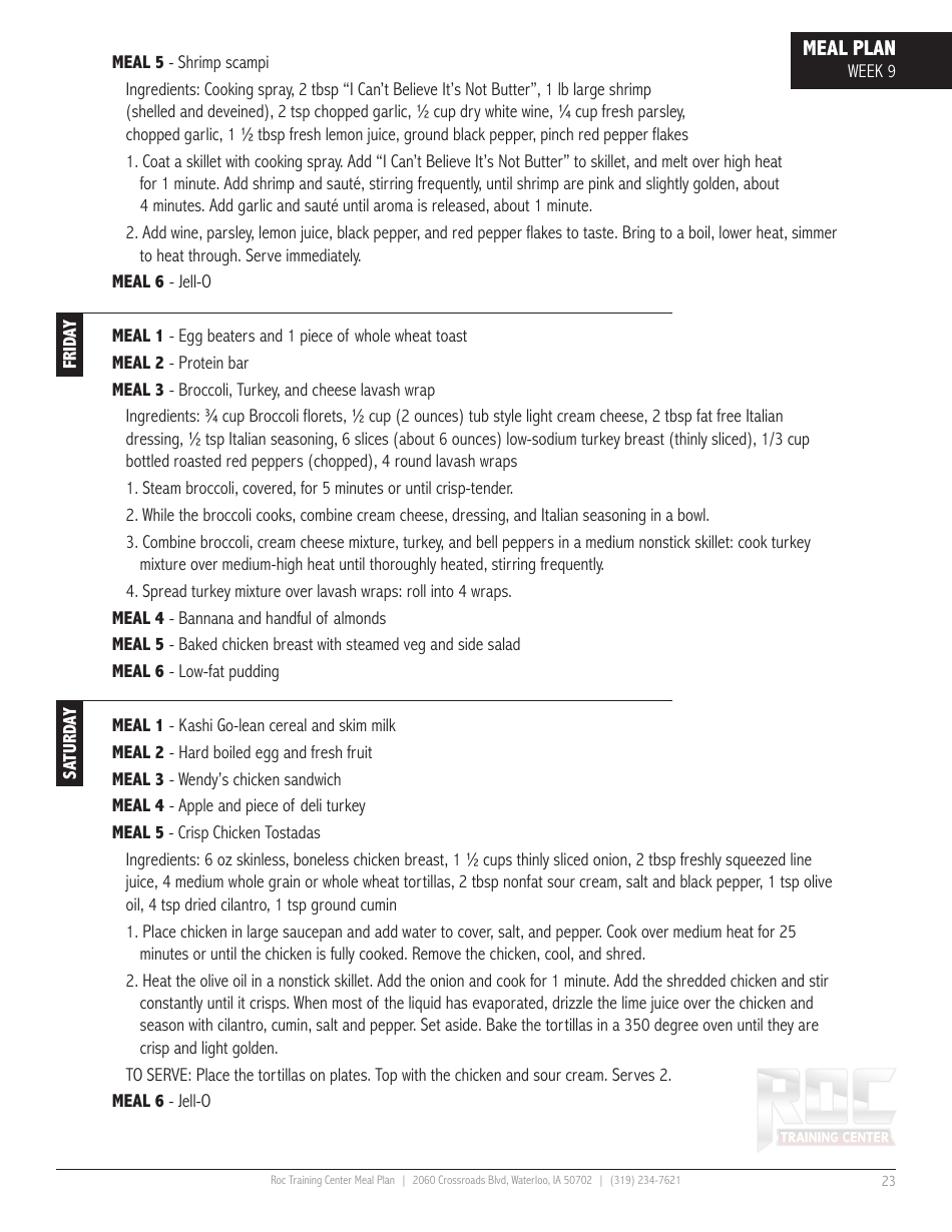12 Week Meal Plan, Page 23