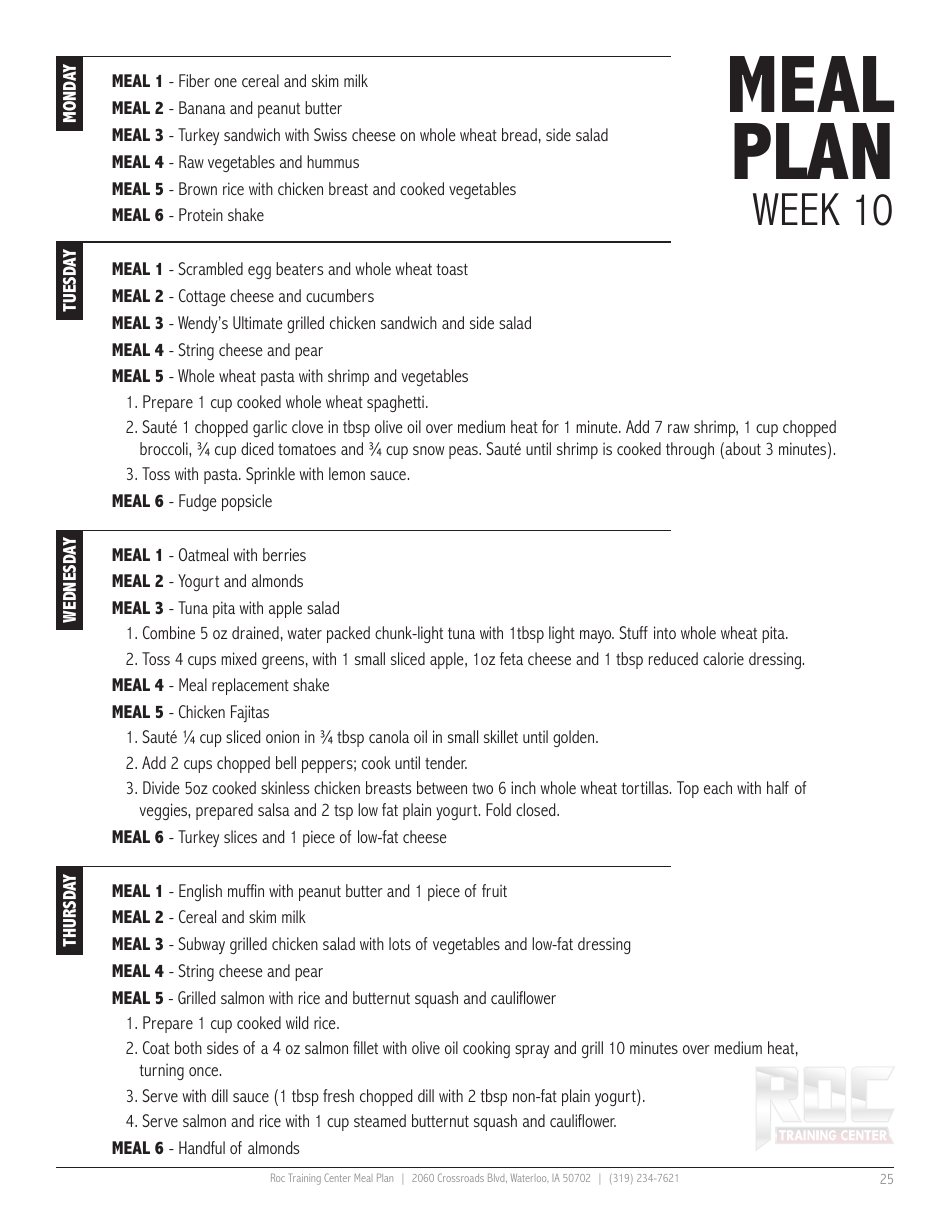 12 Week Meal Plan Download Printable PDF | Templateroller