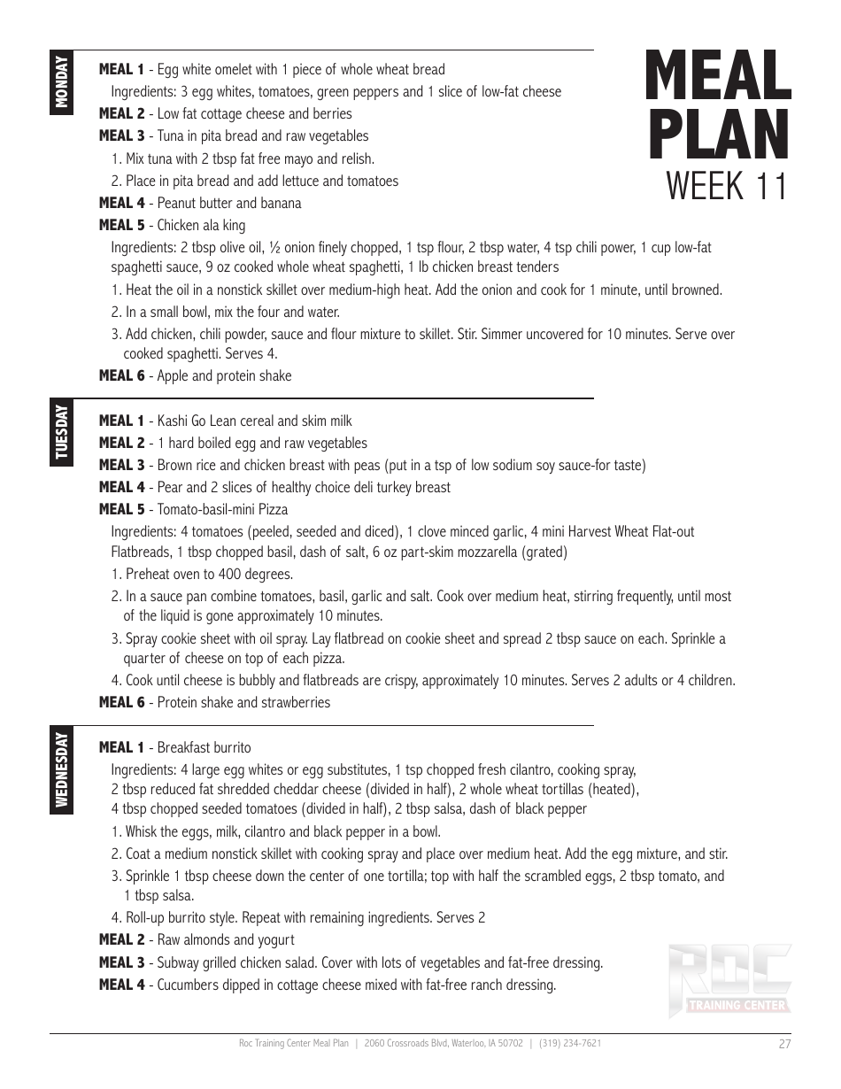 12 Week Meal Plan, Page 27