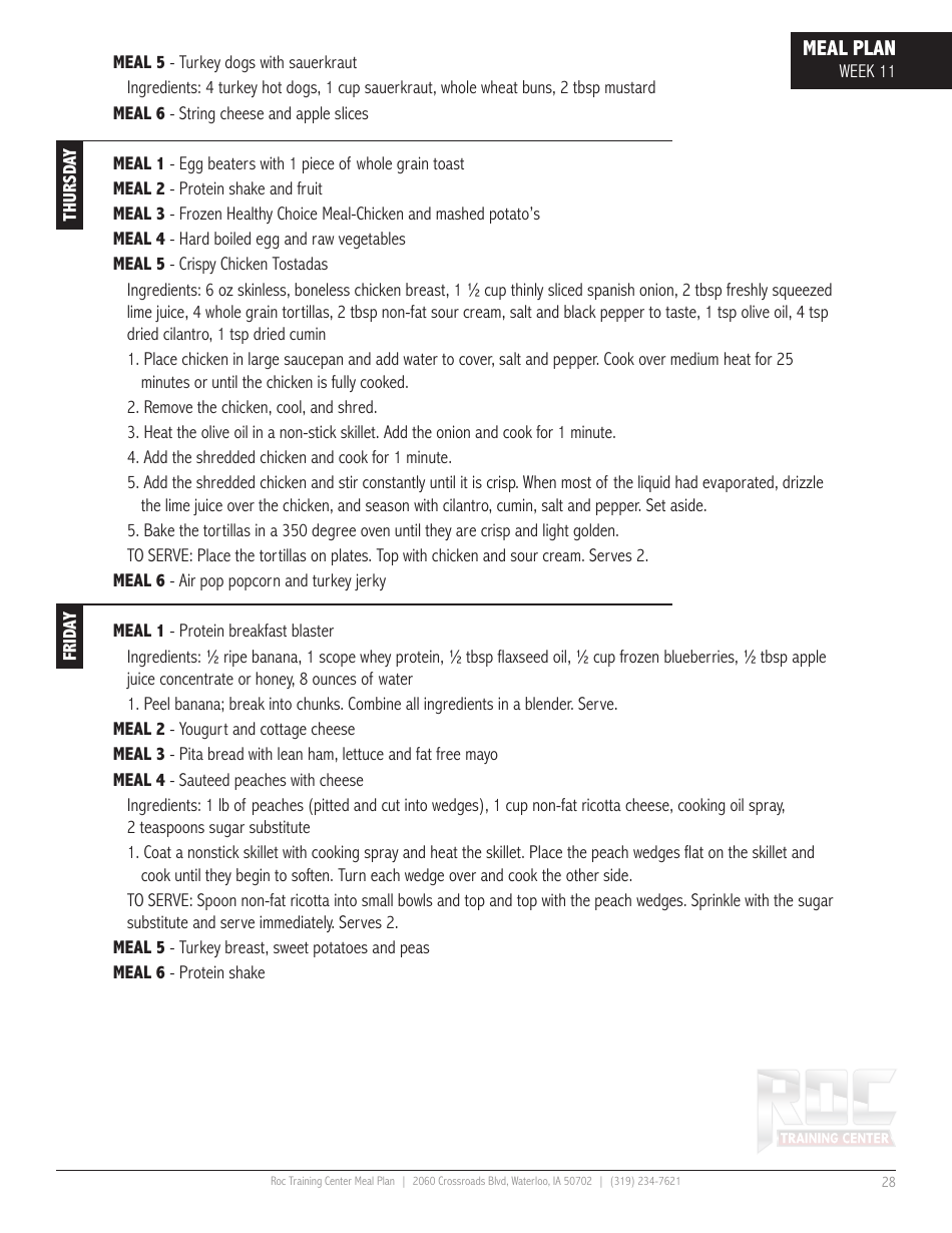12 Week Meal Plan, Page 28