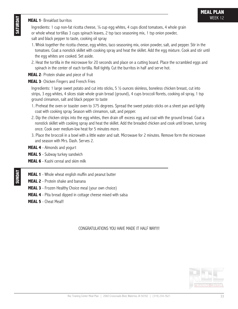 12 Week Meal Plan, Page 33