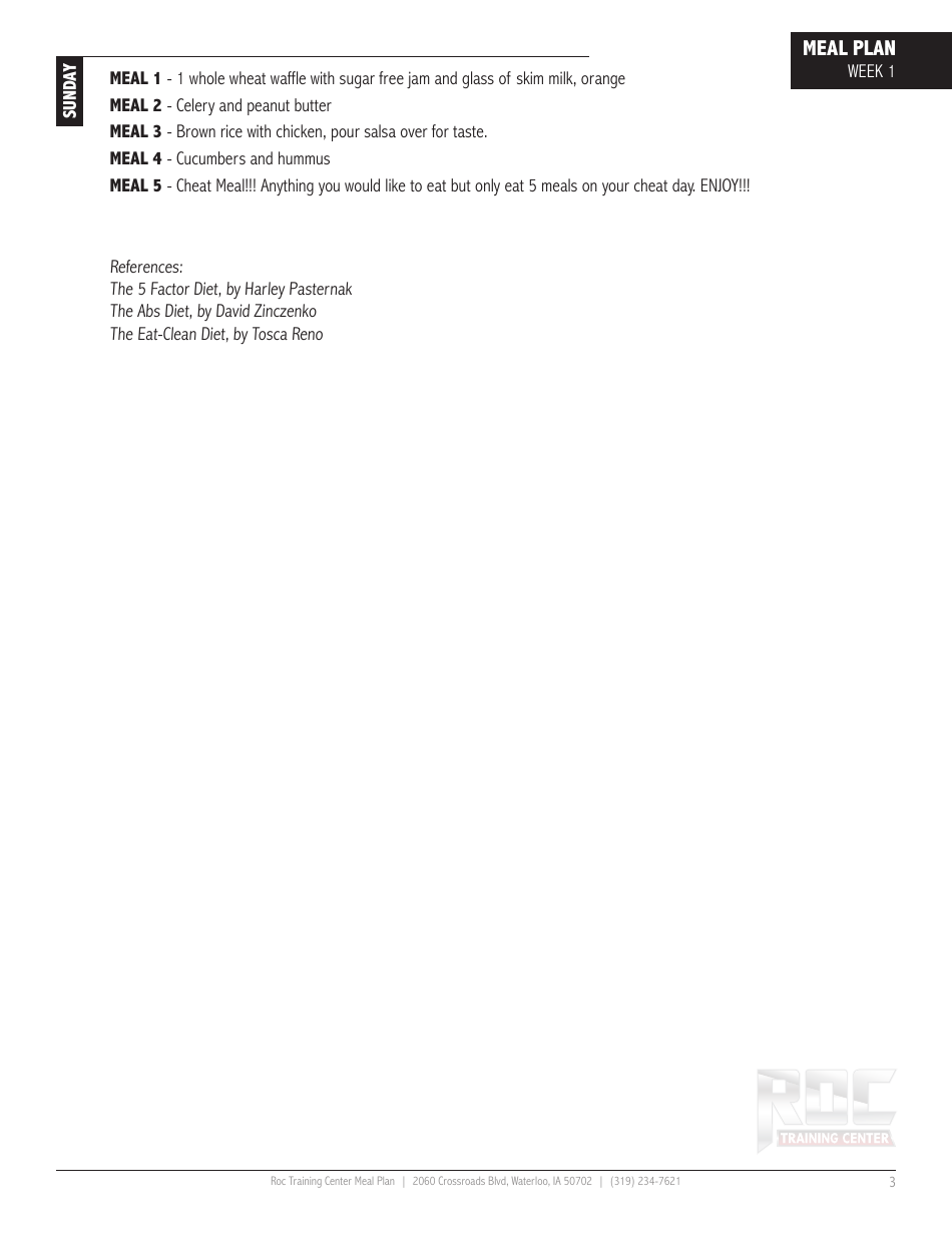 12 Week Meal Plan, Page 3