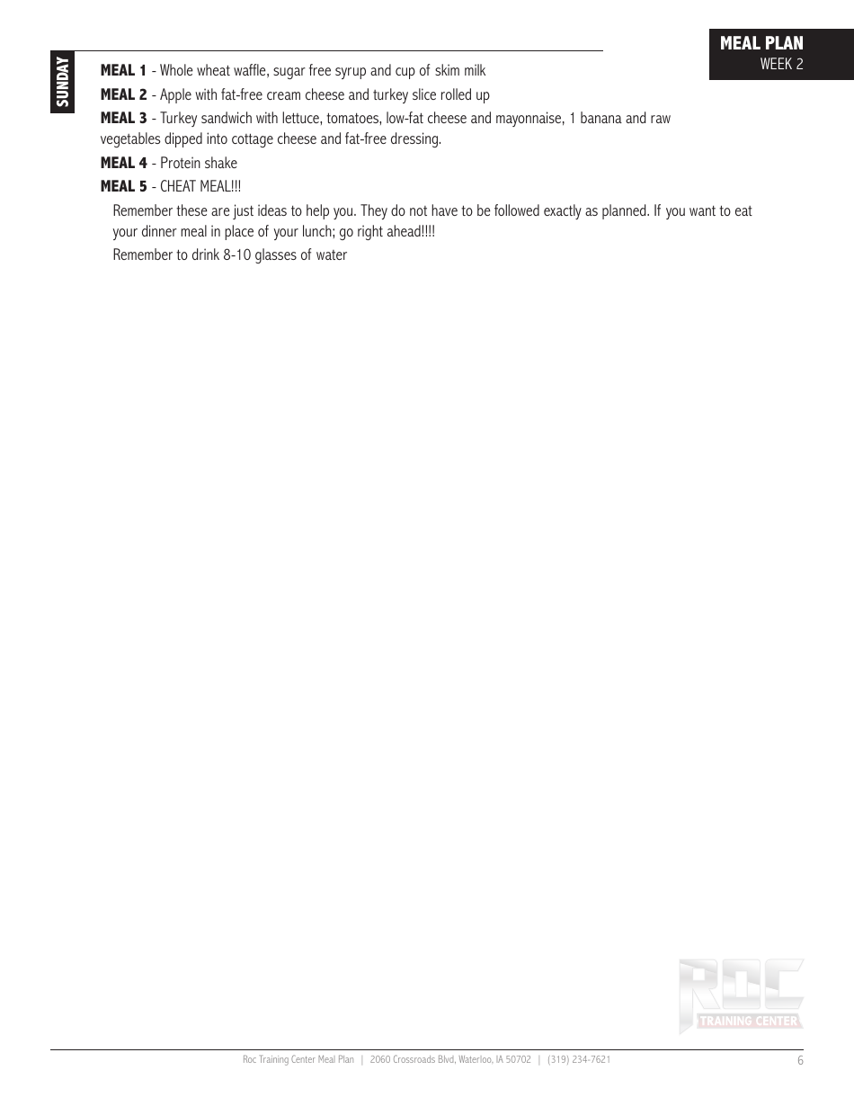 12 Week Meal Plan, Page 6