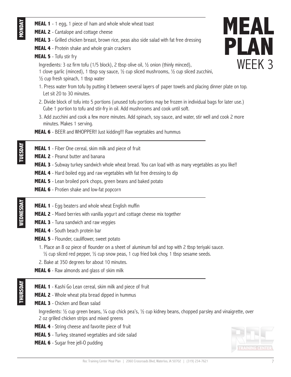 12 Week Meal Plan, Page 7