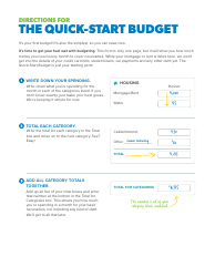 Document preview: Quick-Start Budget Form