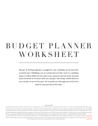 Document preview: Budget Planner Worksheet