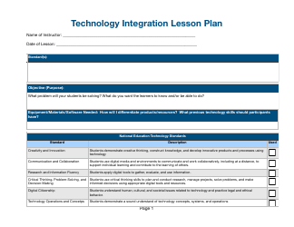Technology Integration Lesson Plan