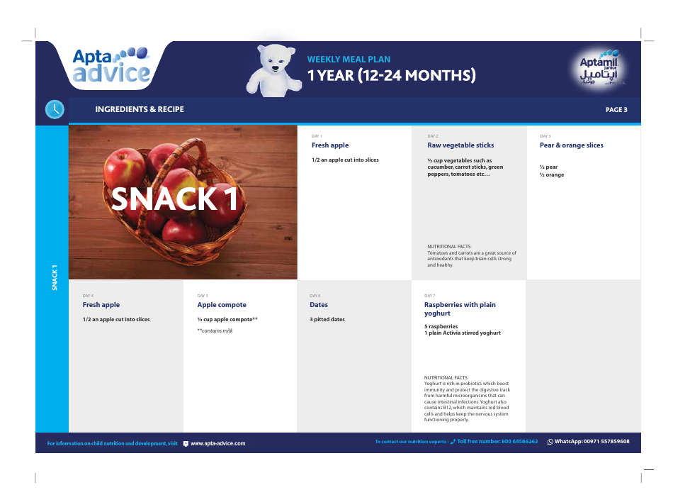 Weekly Meal Plan - 1 Year (12-24 Months), Page 3